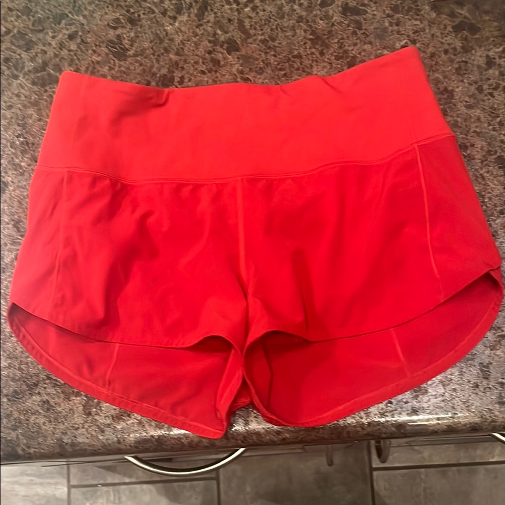 Lululemon Athletica Red Athletic Shorts Lightweight Stretchy Design size 8